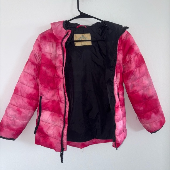 Kids Puffer Jacket Pink Tie Dye - Picture 9 of 12